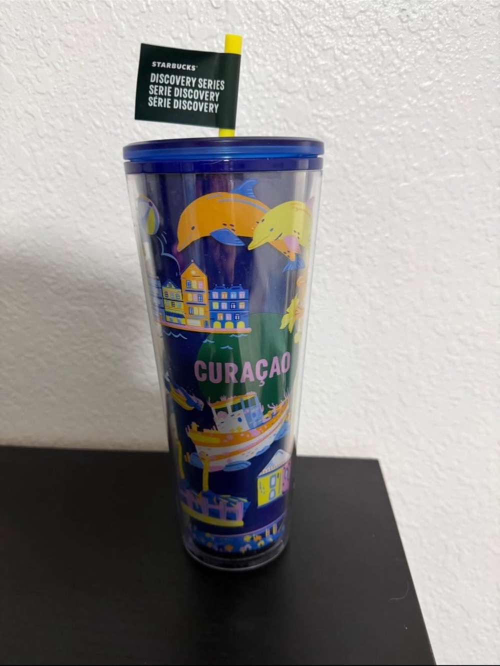 Starbucks Curaçao Discovery Series Tumbler - Blue with Yellow & Orange Accents
